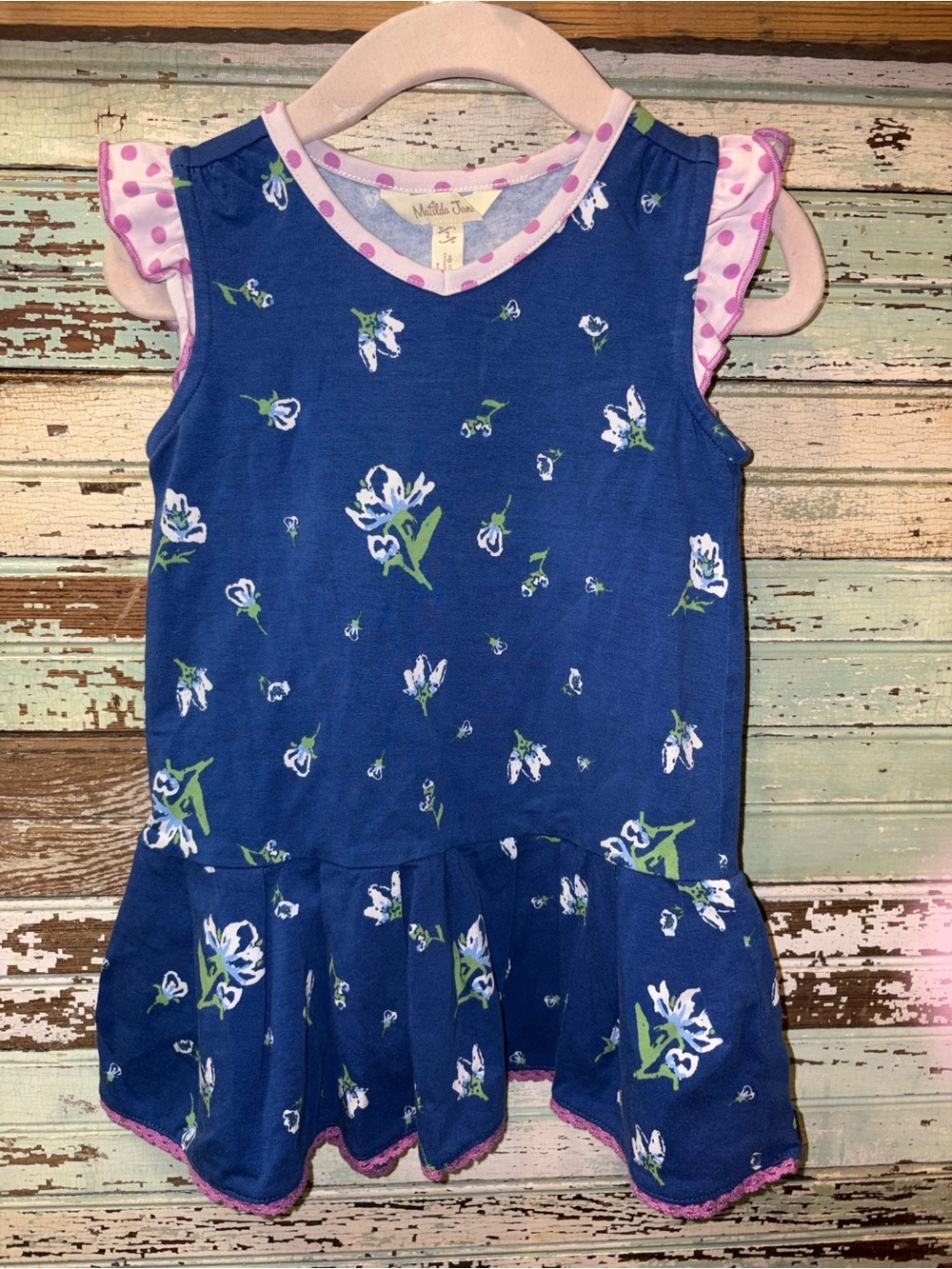 Matilda Jane Blue Floral Ruffle Dress for Girls
